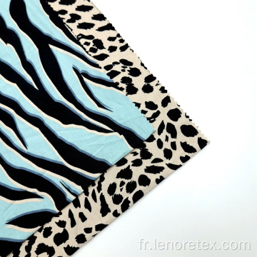 Tricot viscose léopard imprimé spandex unique en jersey unique